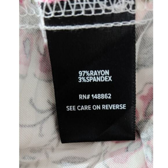 Torrid Challis Hi-Low Dress Size 5X Floral Sleeveless Pockets Pink White Stretch - Picture 6 of 7